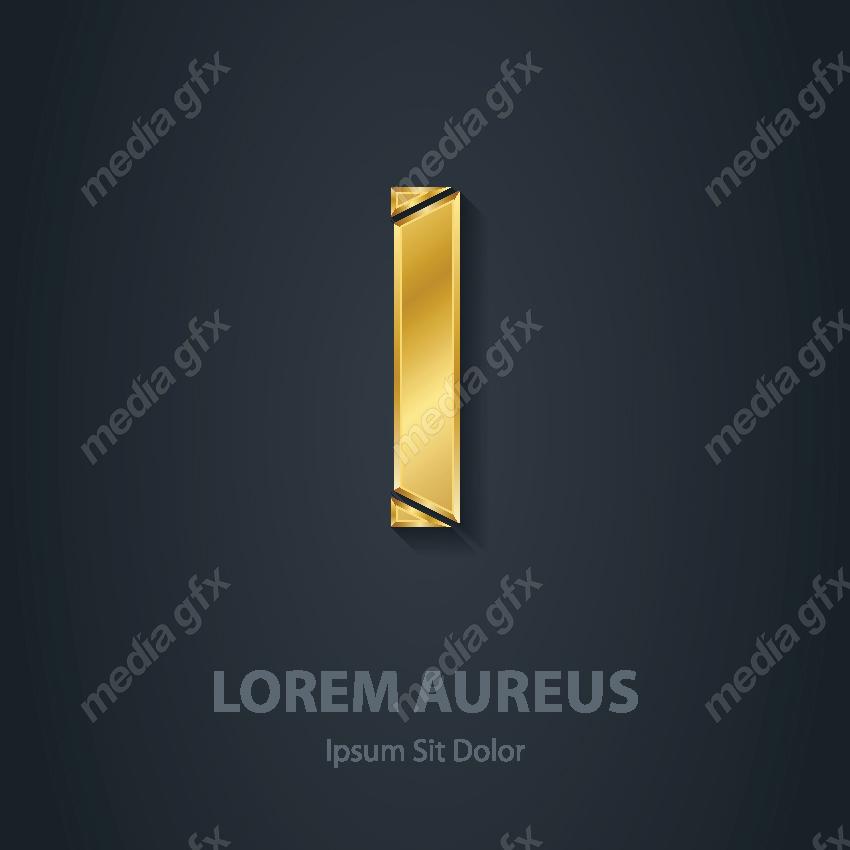 وکتور طرح لوگوی حرف I طلایی لاکچری MV006442