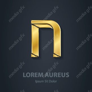 وکتور طرح لوگوی حرف N طلایی لاکچری MV006447