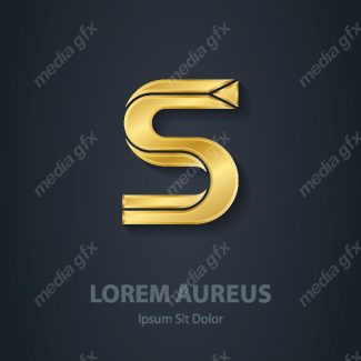 وکتور طرح لوگوی حرف S طلایی لاکچری MV006452