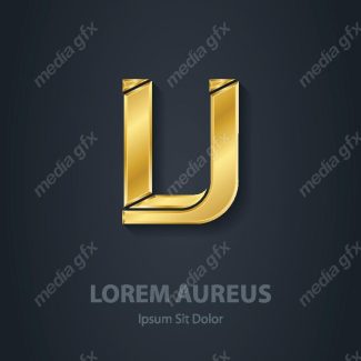 وکتور طرح لوگوی حرف V طلایی لاکچری MV006455