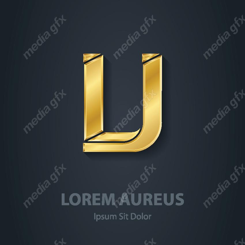 وکتور طرح لوگوی حرف V طلایی لاکچری MV006455