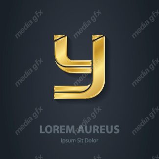 وکتور طرح لوگوی حرف Y طلایی لاکچری MV006458