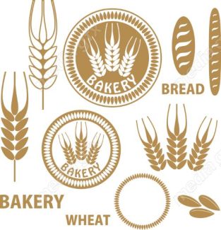 وکتور لوگو خوشه گندم نان و شیرینی MV006576