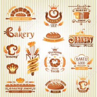 وکتور لوگو خوشه گندم نان و شیرینی MV006584