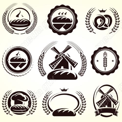 وکتور لوگو خوشه گندم نان و شیرینی MV006589