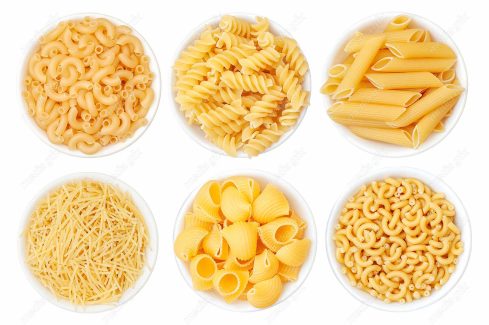 عکس با کیفیت پاستا و ماکارونی پس زمینه سفید MJ006693
