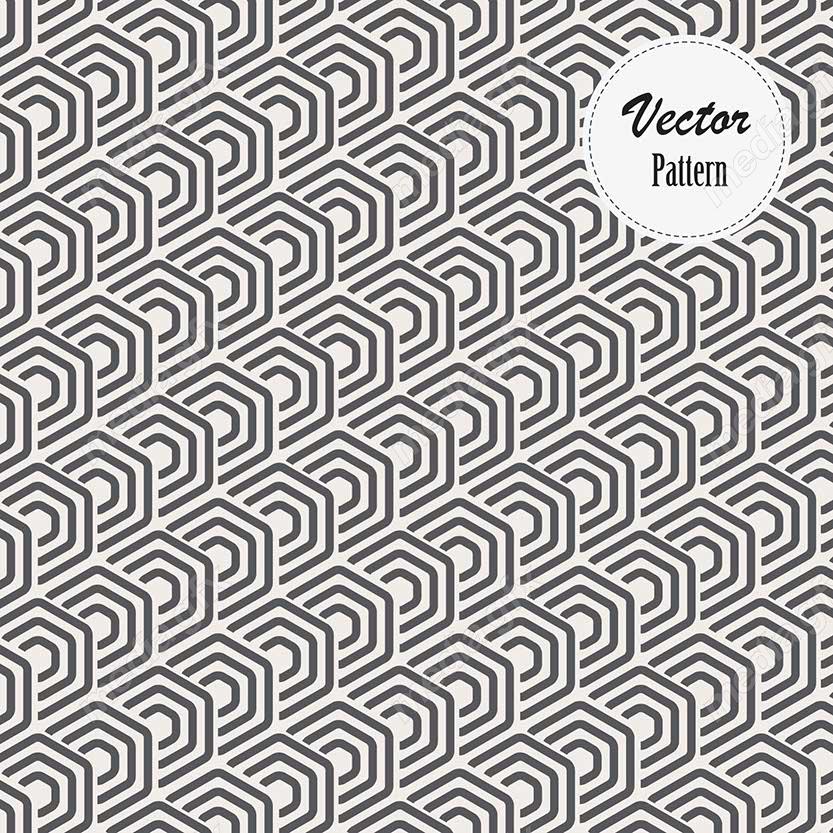 وکتور پترن سیاه و سفید با طرح های هندسی متنوع MV006632