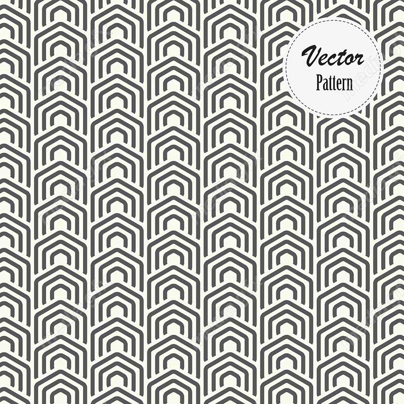وکتور پترن سیاه و سفید با طرح های هندسی متنوع MV006633