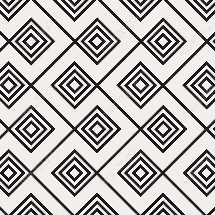 وکتور پترن سیاه و سفید با طرح های هندسی متنوع MV006637