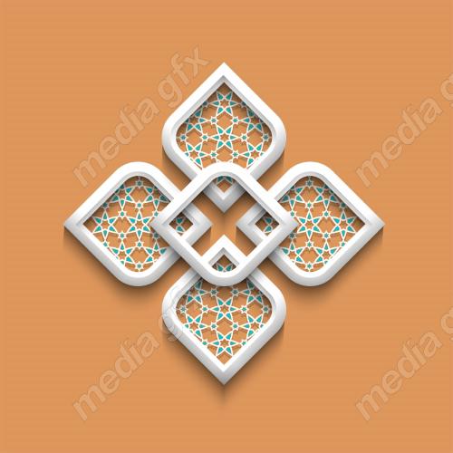 وکتور پترن گل و نقش نگار اسلیمی مذهبی MV006673