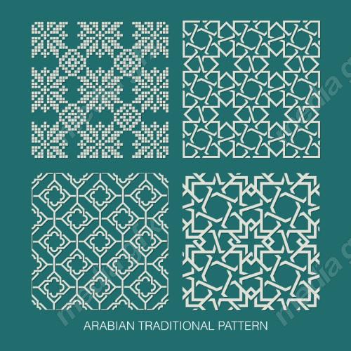 وکتور پترن گل و نقش نگار اسلیمی مذهبی MV006685